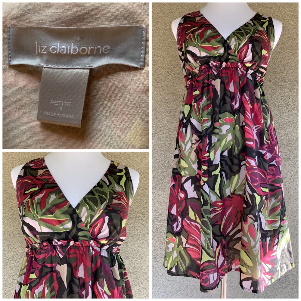 “Liz Claiborne” Fauna Print Summer Mini-Dress